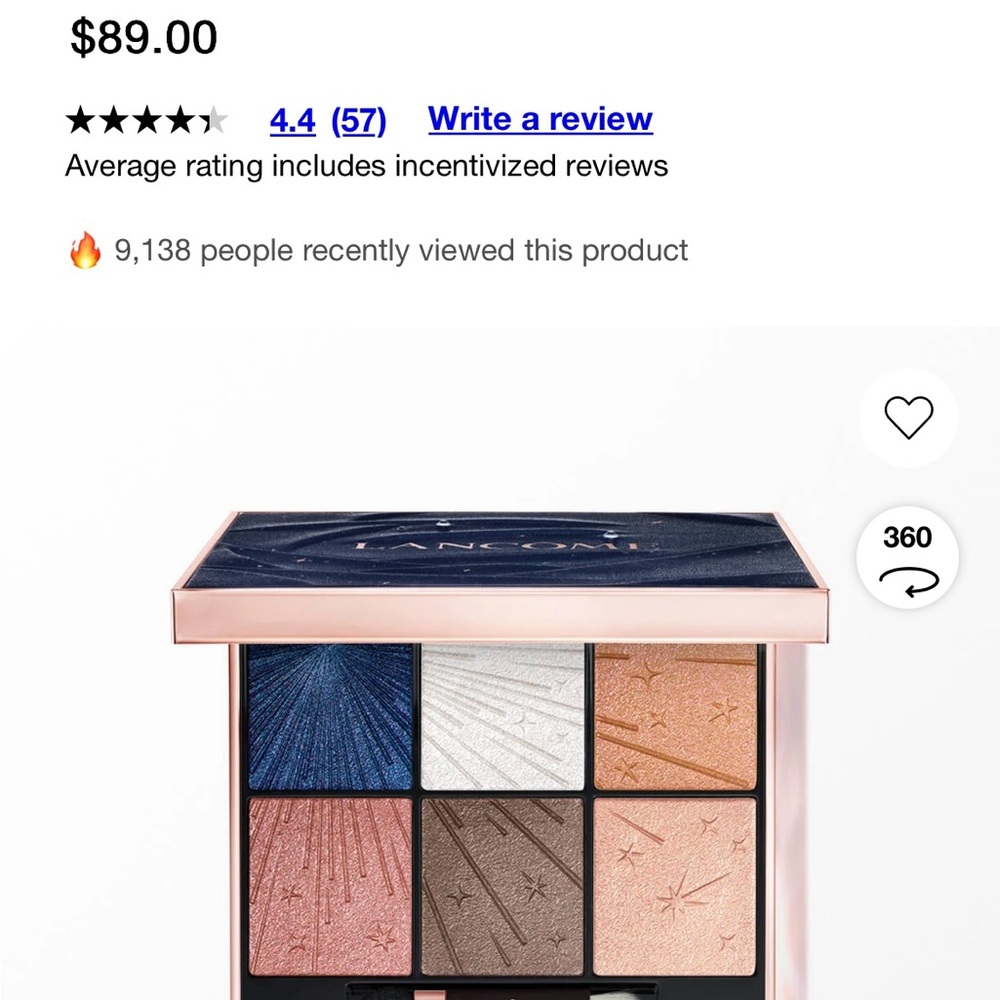 Lancome celestial rose palette